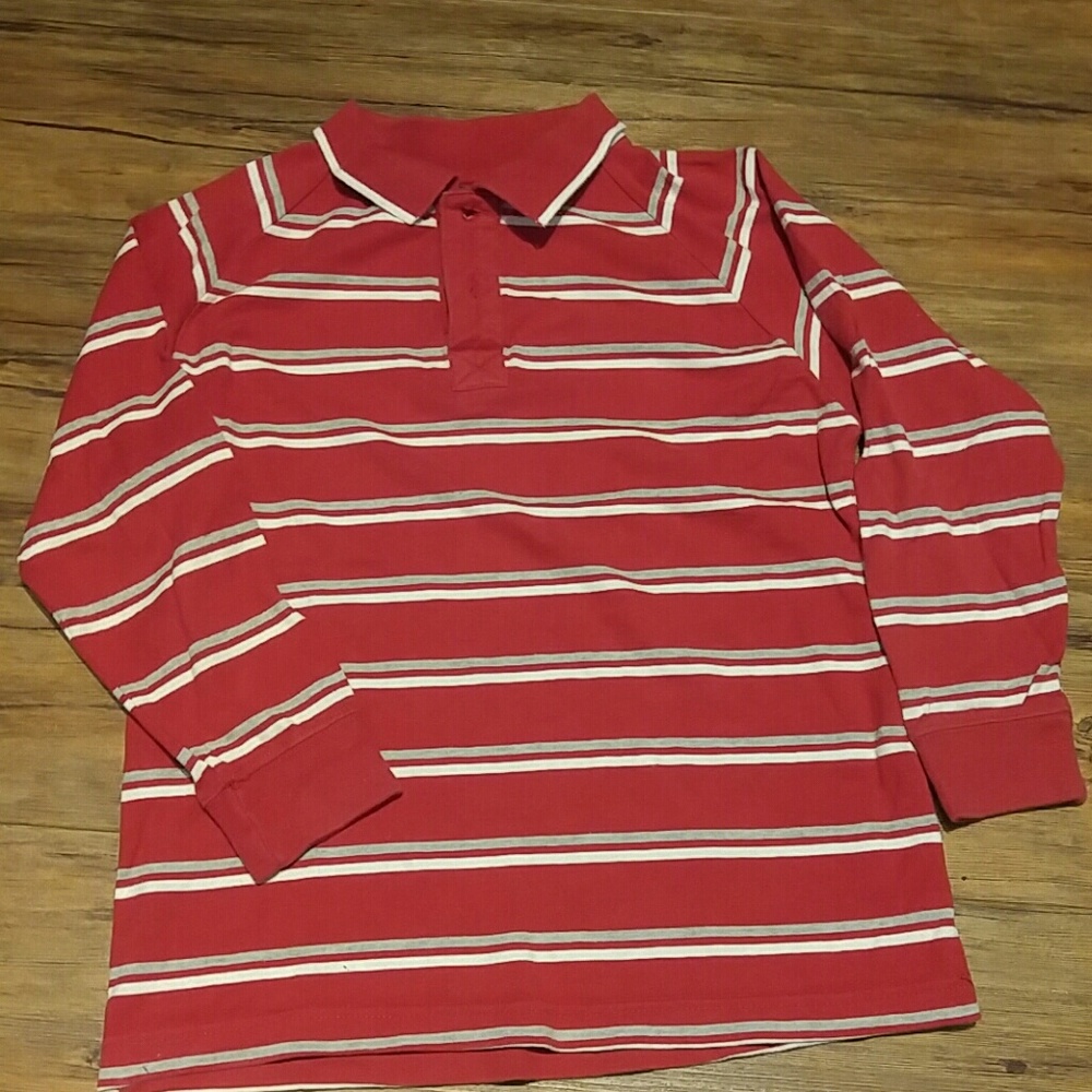 Basic Editions boys size 8 long sleeve polo